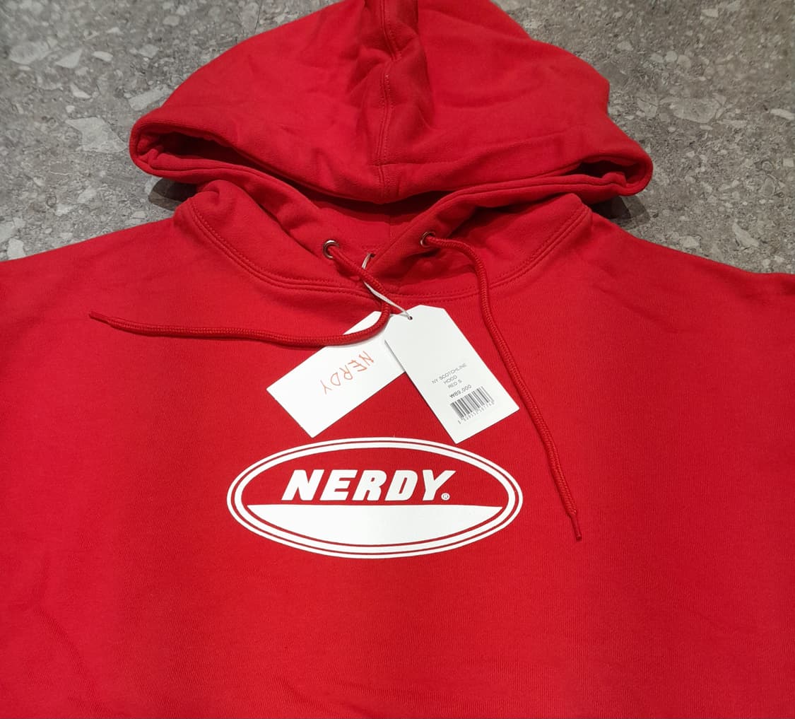 💥(새상품) 널디 후드 레드 (S) 
 상품이미지3