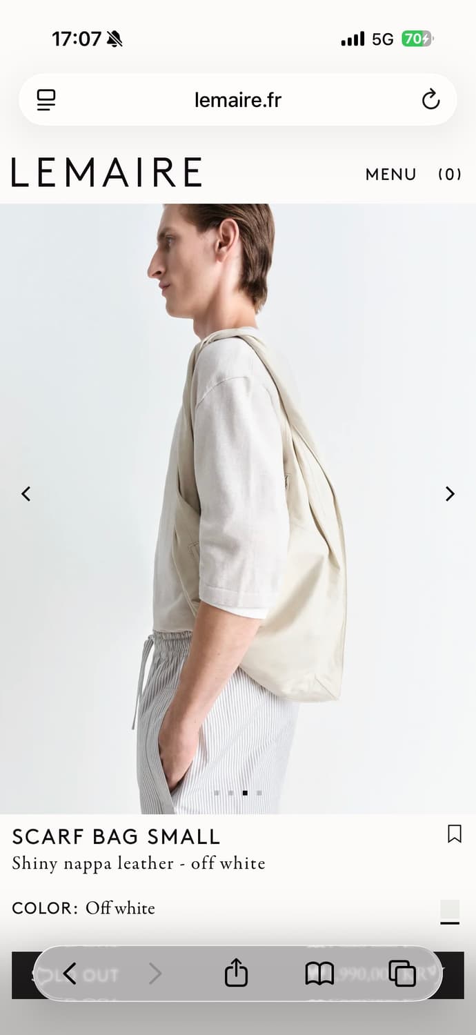[새상품] 르메르 스카프백 오프화이트 숄더백 선물가능 공홈가 200만원 상품이미지6
