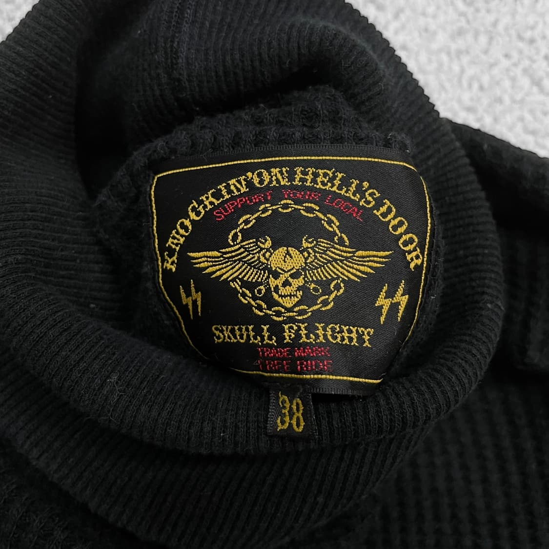 skull flight 스컬 플라이트 y2k 펑크 와플 터틀넥 롱슬리브 상품이미지5