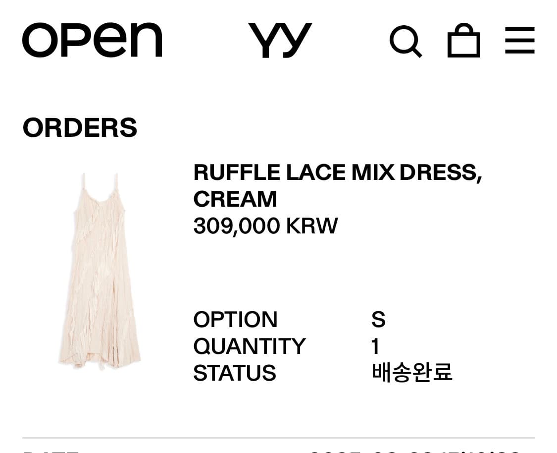Open yy RUFFLE LACE MIX DRESS 상품이미지3