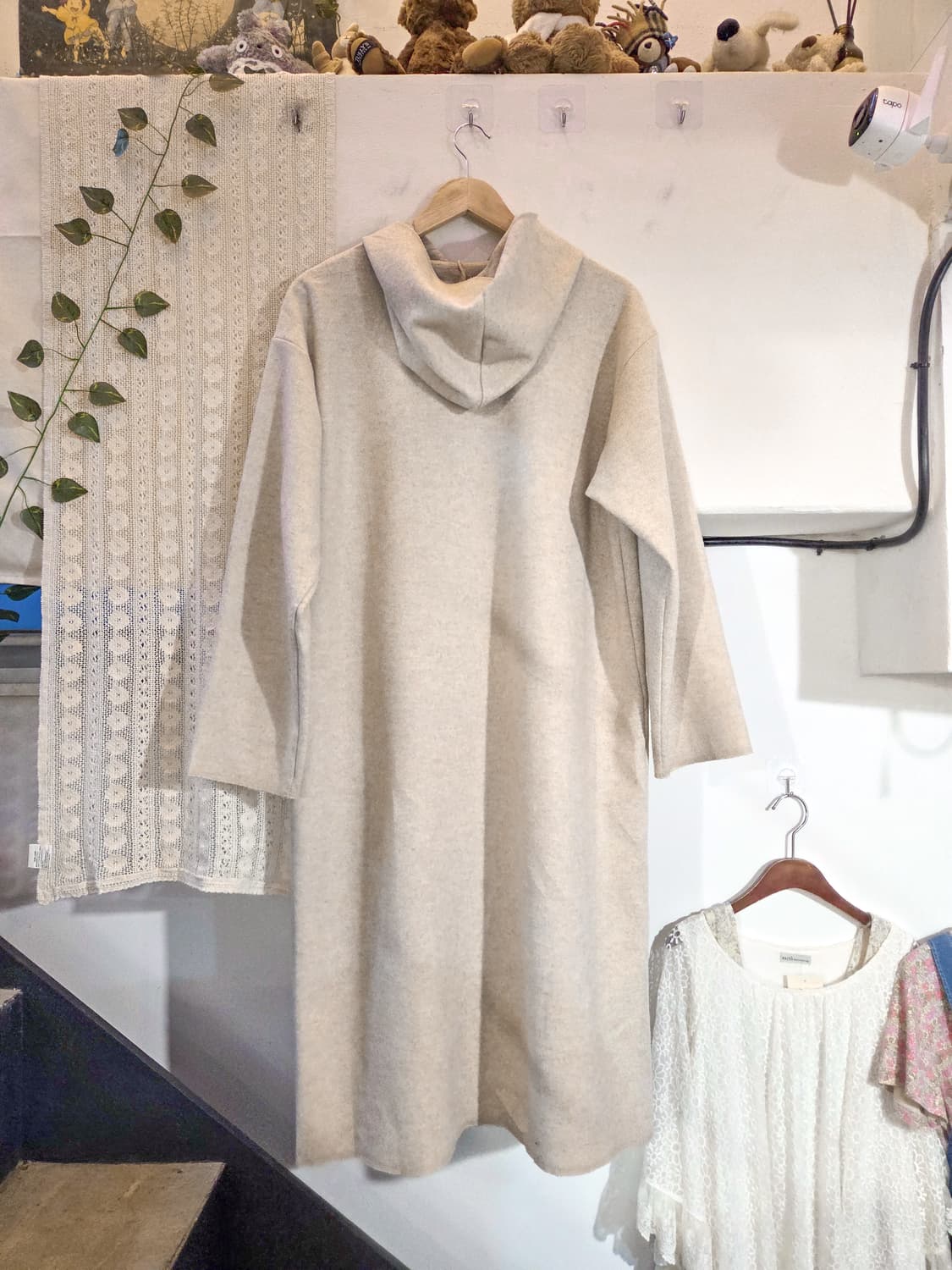 더블버튼 후드 롱 코트 상품이미지4