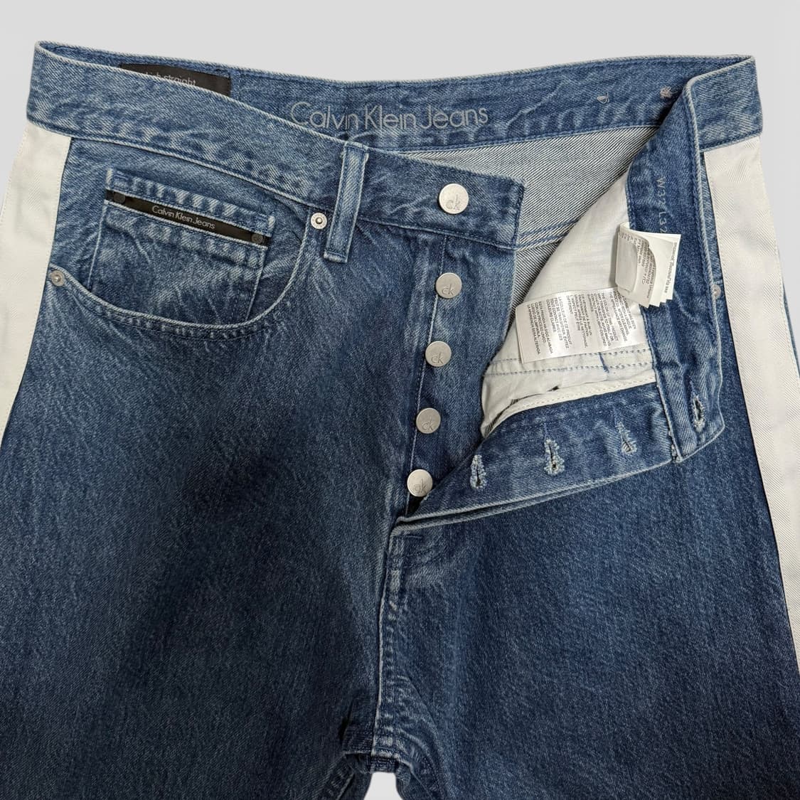 CK 캘빈클라인 하이스트레이트 사이드라인 데님 팬츠, W32 L32 상품이미지3