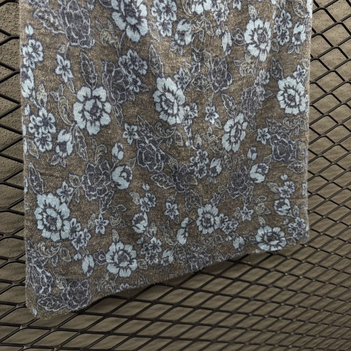 JPN VINTAGE 미디움 스커트 오리엔탈 플라워 패턴 H라인 그레이 상품이미지5