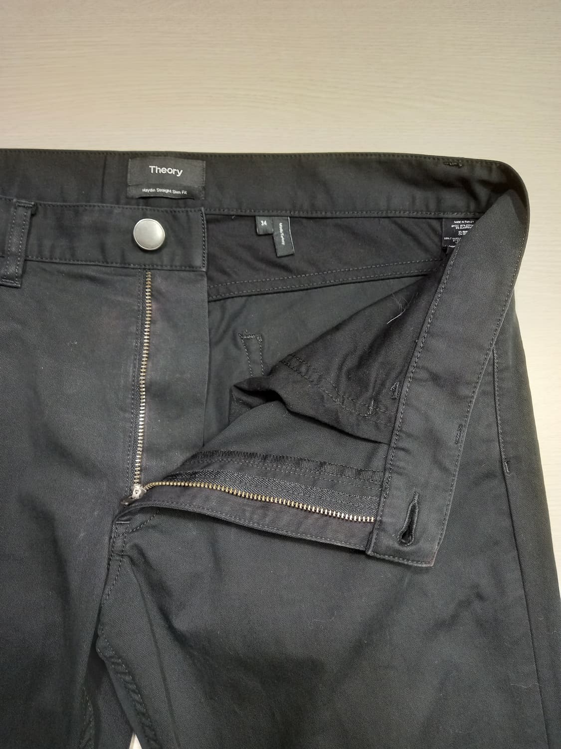 34 Theory 봄여름용 스판 슬림일자 치노 블랙 34-554 상품이미지6
