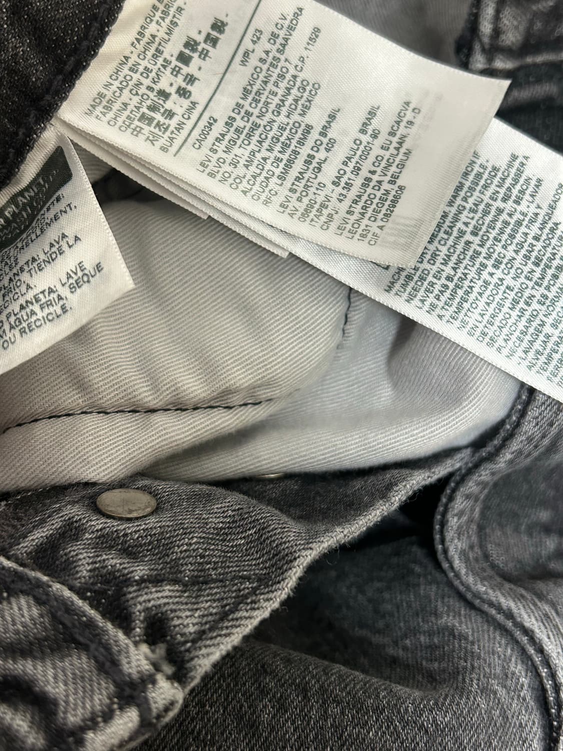 리바이스 프리미엄 빅E 501 93 워싱 블랙 데님팬츠 상품이미지7