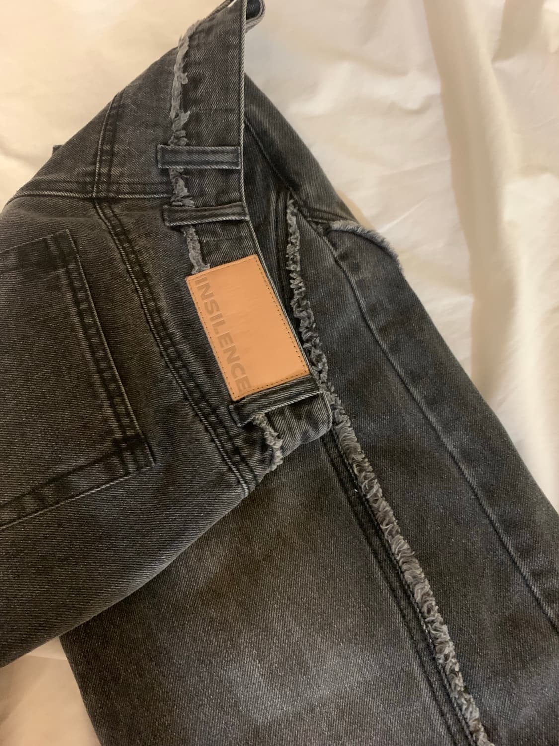 급처) 인사일런스 우먼 테슬 와이드 데님 팬츠 상품이미지5