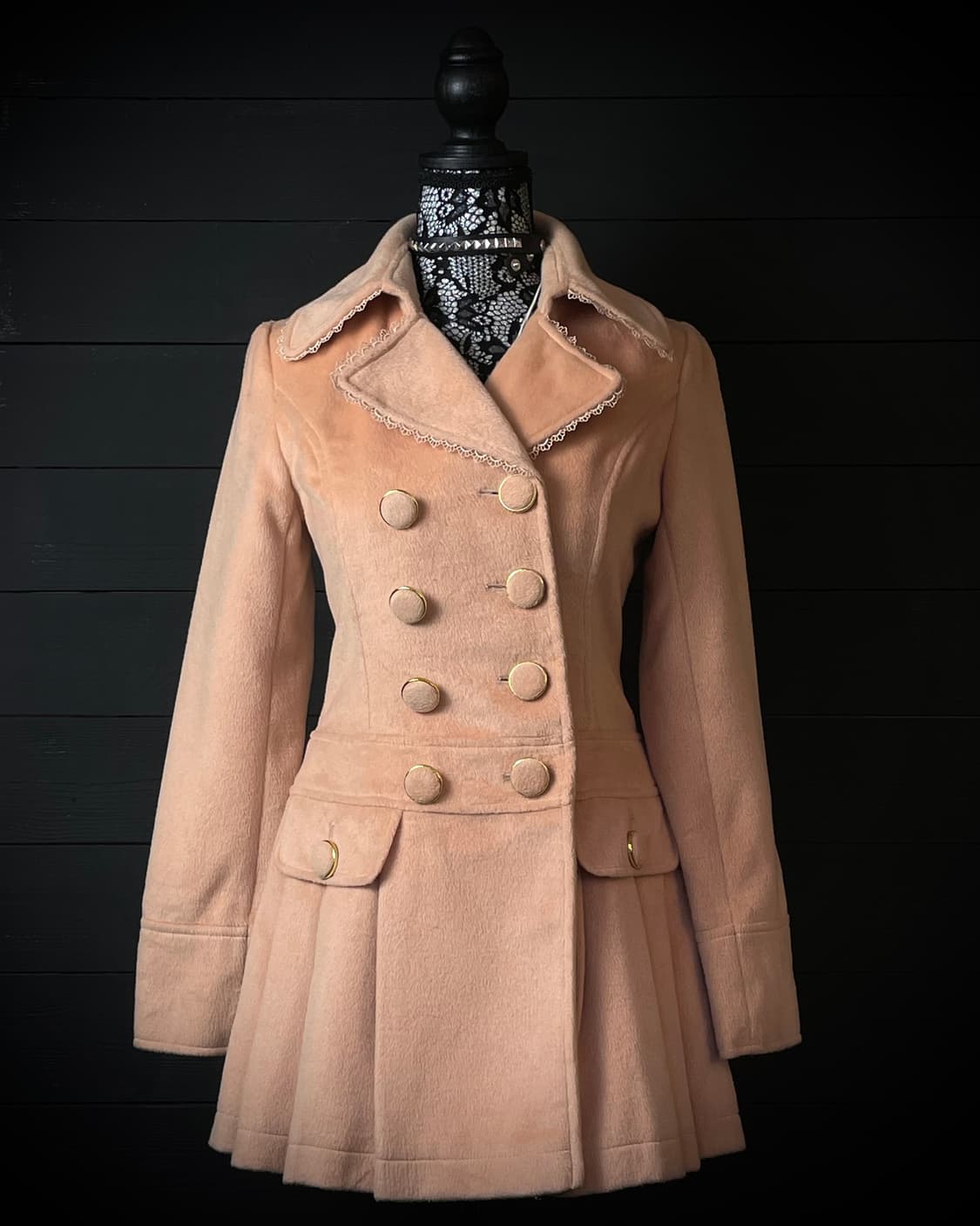 PINK MIX 핑크믹스 살구색 라떼갸루 리본 코트 상품이미지1