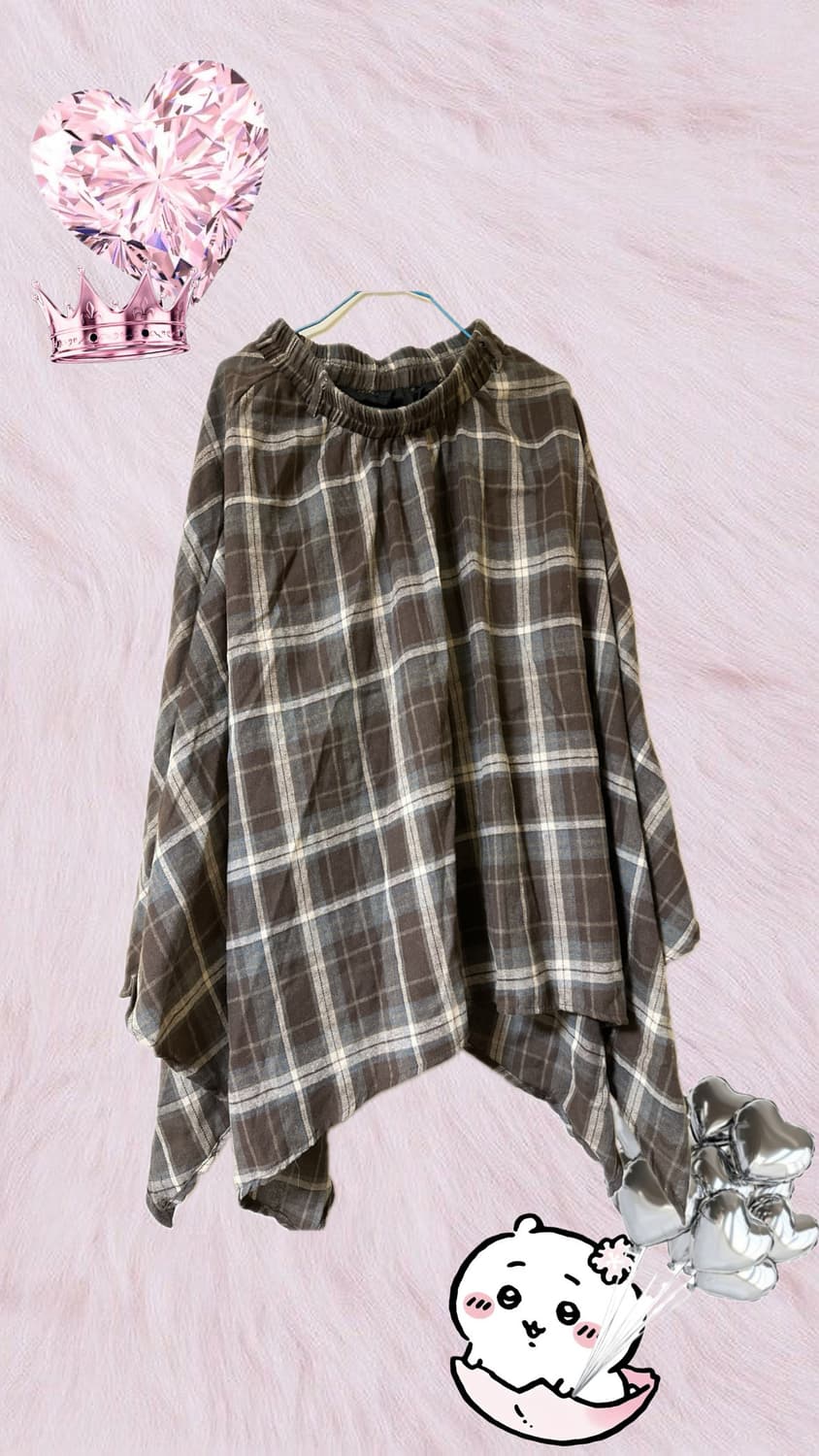 [새상품] 브라우니 언발란스 체크스커트 상품이미지1