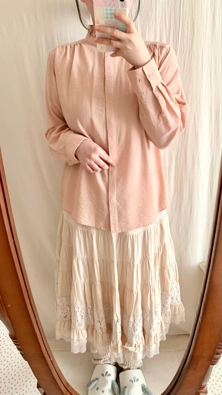 핑크 프릴 블라우스 상품이미지2