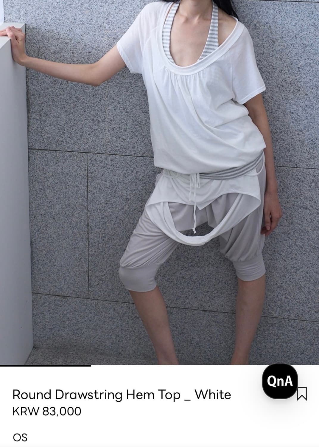 세릭 Round Drawstring Hem Top _ White 상품이미지4