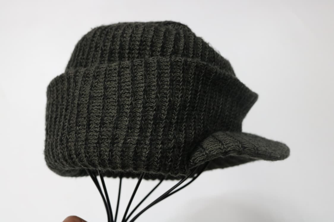 Hanes 헤인즈 90s 재팬 빈티지 차콜 립 니트 바이저 비니 (F) 상품이미지6