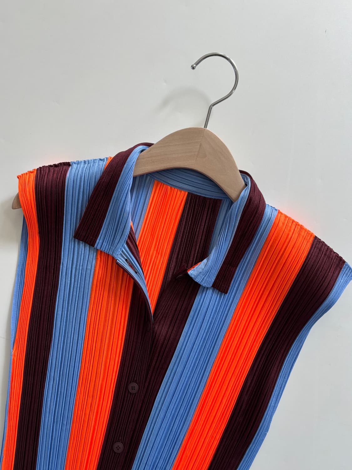 Pleats Please 플리츠플리즈 3색 스트라이프 패턴 슬리브리스 탑 상품이미지5