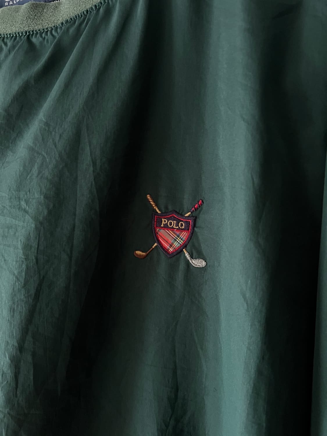 [L]90's 폴로 랄프로렌 골프 빈티지그린 나일론 웜업 상품이미지3