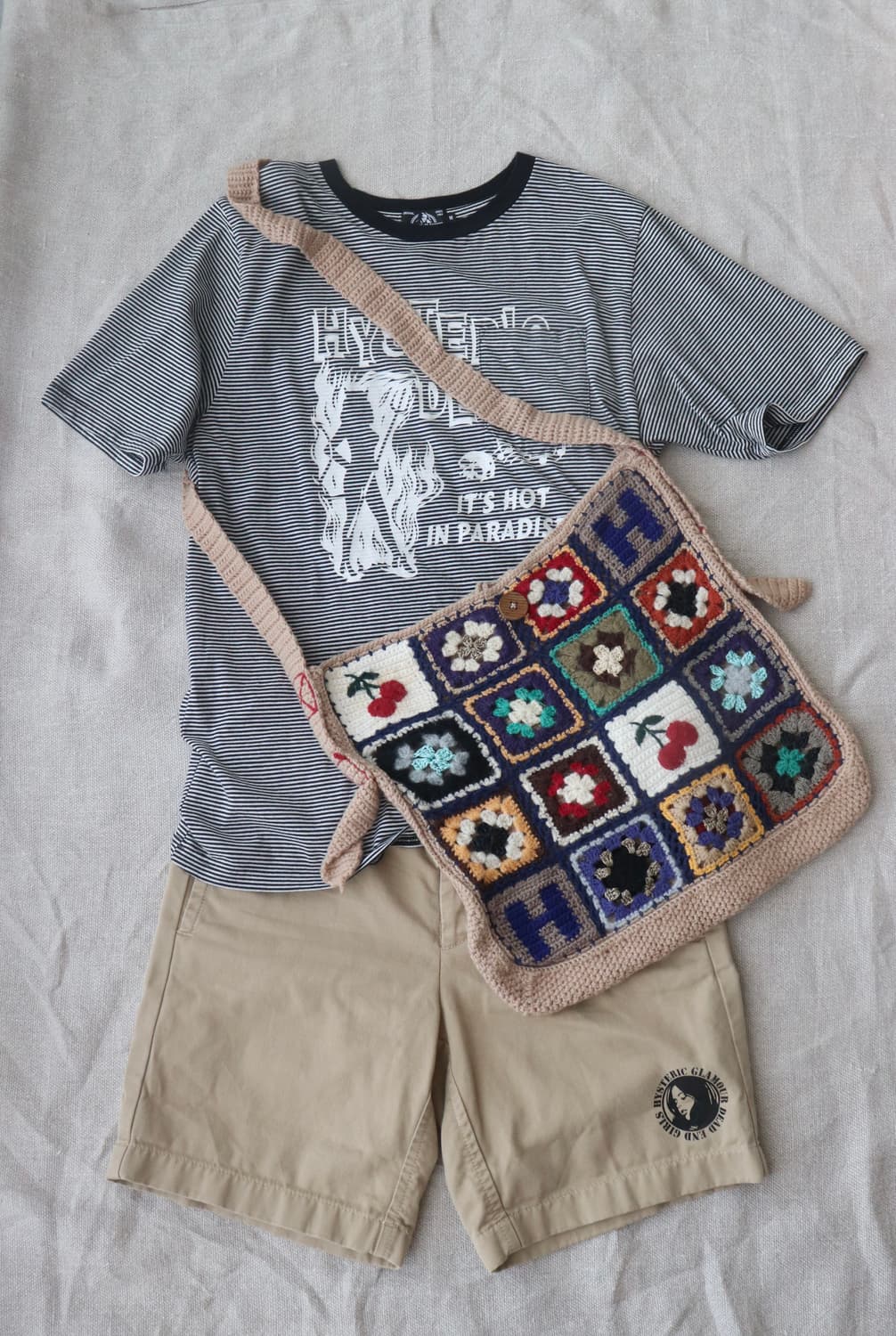 [Hysteric Glamour] Grunge Stripe T-shirt 상품이미지2