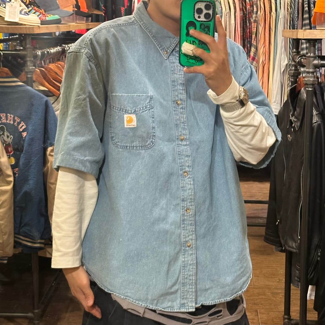 [HI] 칼하트 데님 반팔셔츠 상품이미지4