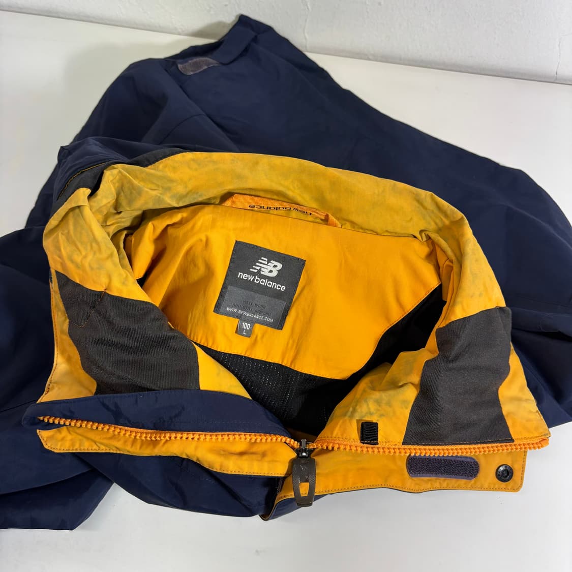 100 L 뉴발란스 네이비 기본로고 후드 나일론 바막자켓 상품이미지4