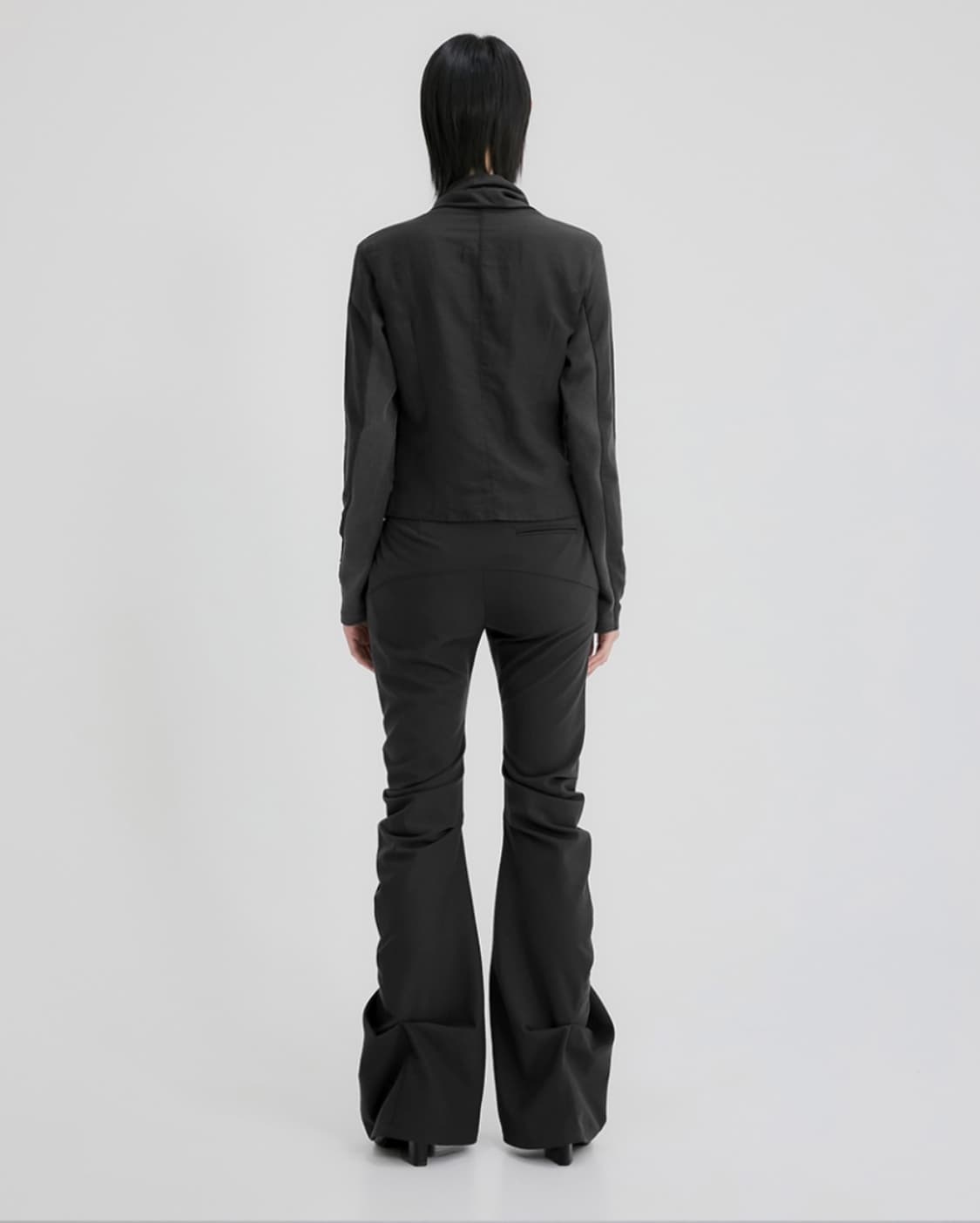 플레어업 Asymmetrical Drape Pants _ 블랙 상품이미지3