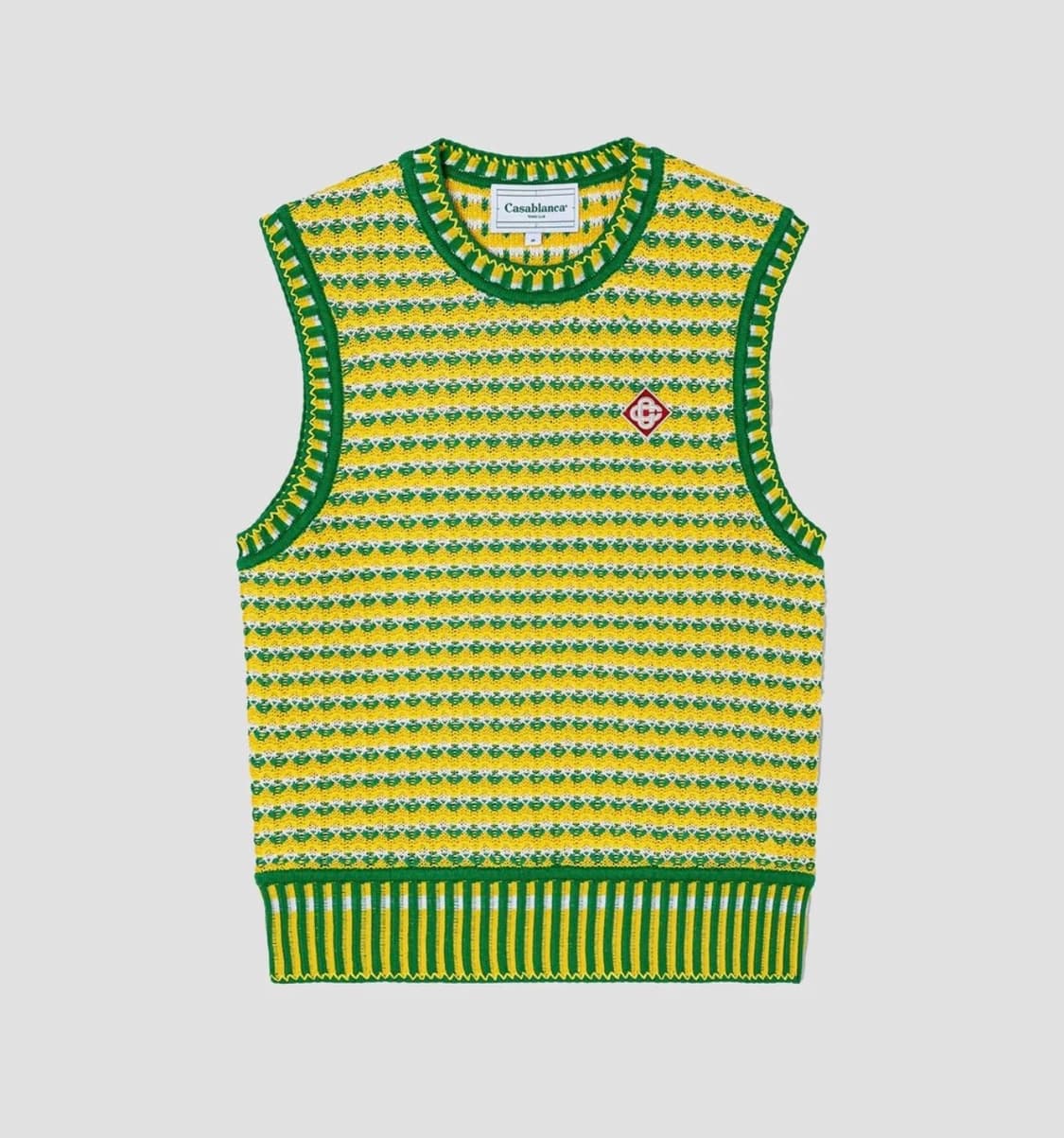 (M) 카사블랑카 지그재그 니트 조끼 베스트 그린 상품이미지4