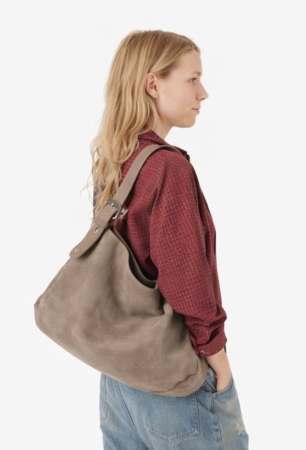 비비안웨스트우드 26SS 그레이 카프스킨 맥시 숄더백 상품이미지2