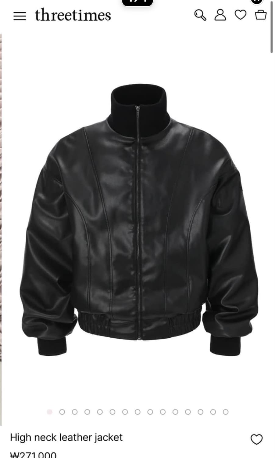 쓰리타임즈 하이넥 레더  상품이미지1