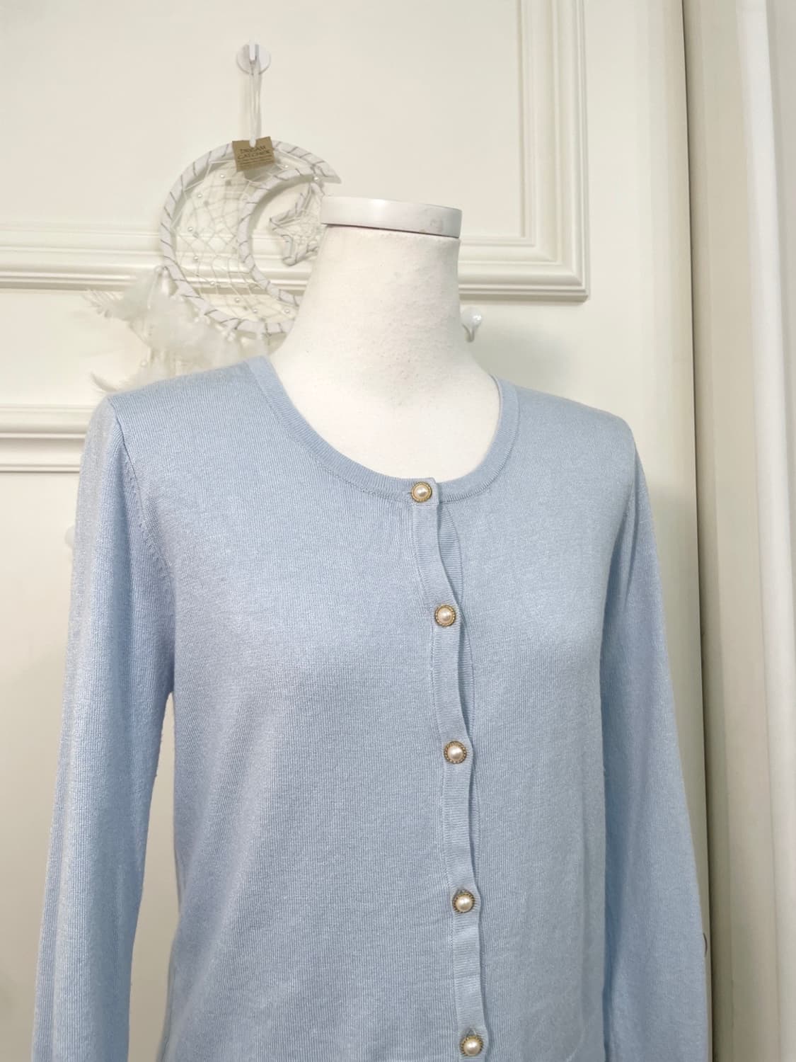 INGNI sky blue pearl button basic cardig 상품이미지6