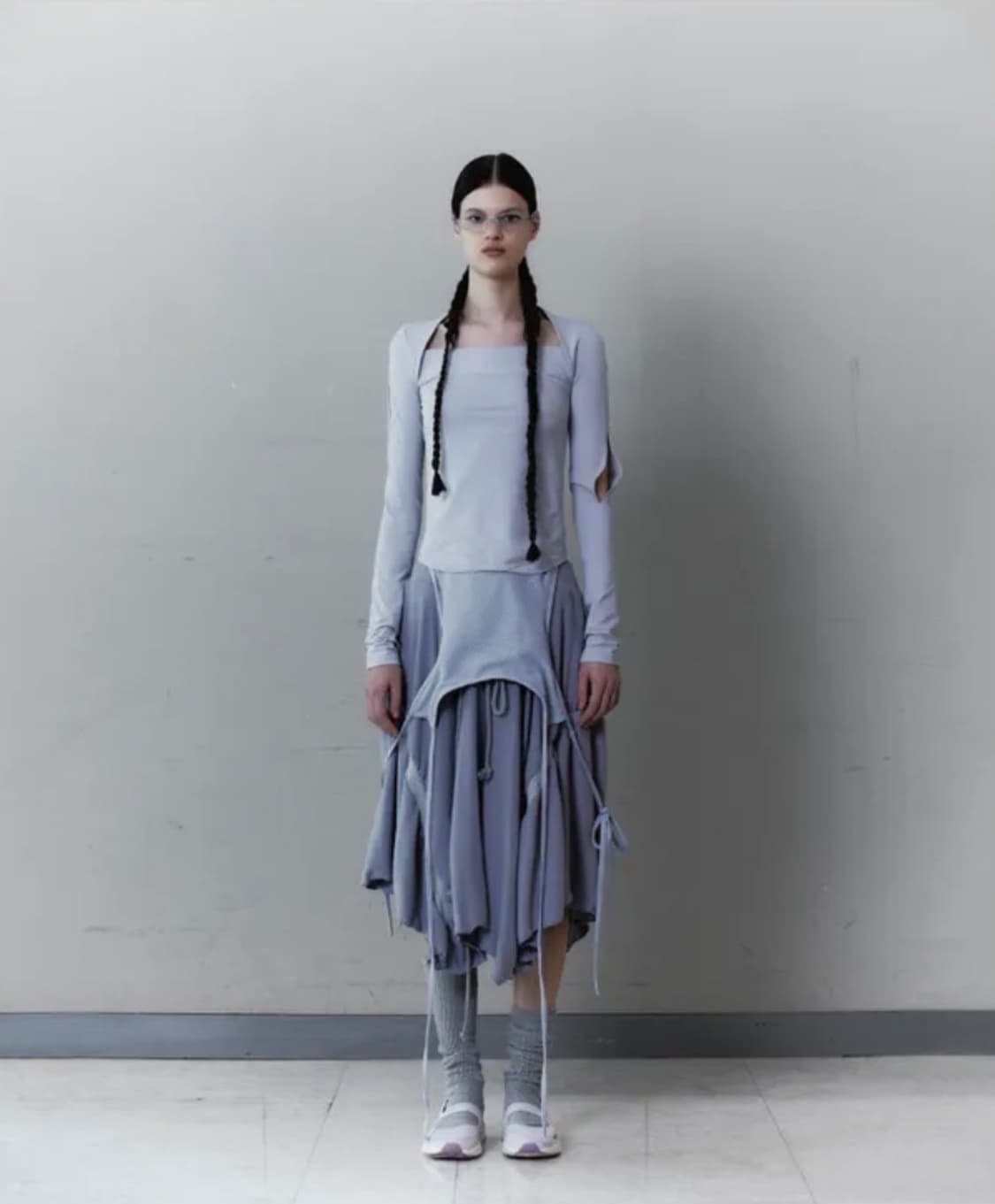 오호스 숄더랩 롱슬리브 그레이 상품이미지2