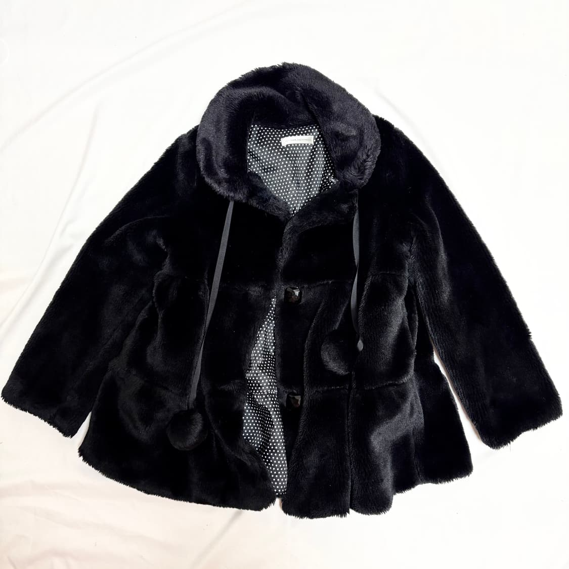 빈티지 y2k 고스 갸루 폼폼 퍼코트 지뢰계 상품이미지1