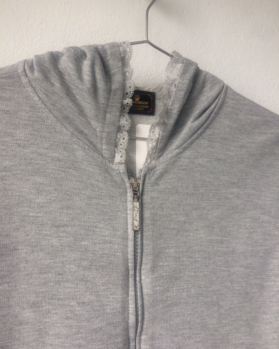 Lace trimming hood zip up 상품이미지5