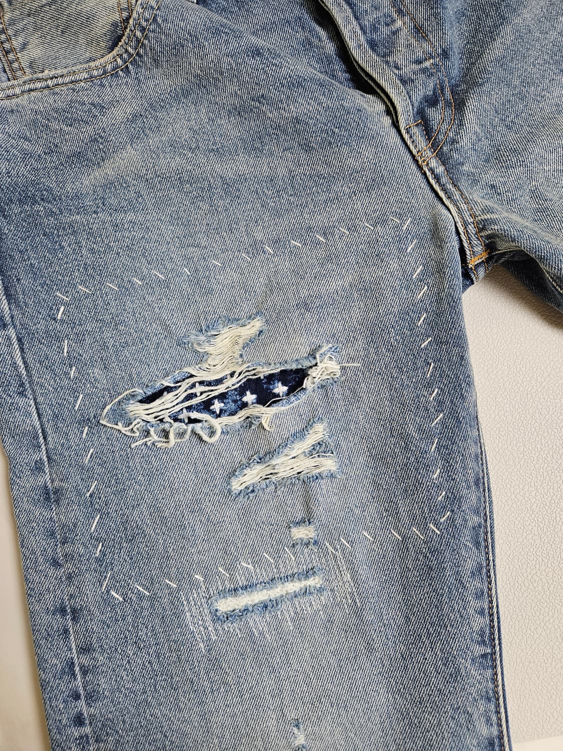 리바이스 501 터콰이즈 터키석 리벳 셀비지 데님 [32 x 30] 상품이미지4