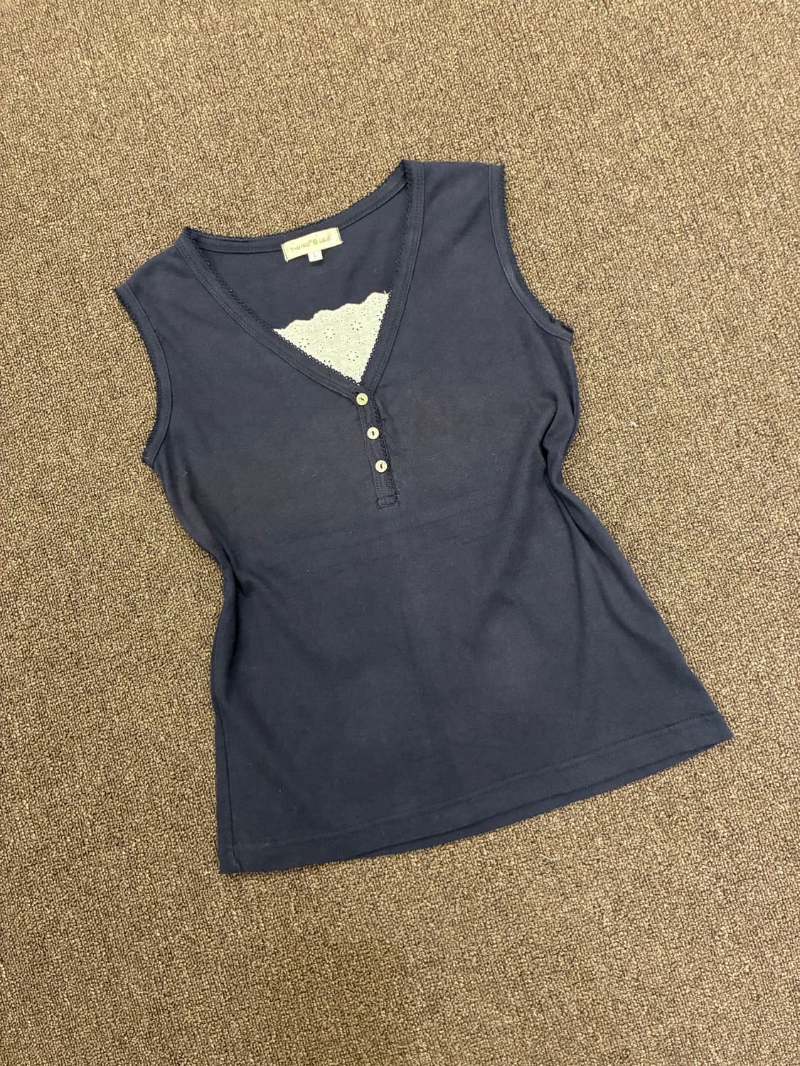 L)Japanese vintage 여성 레이어드 네이비 나시 상품이미지2