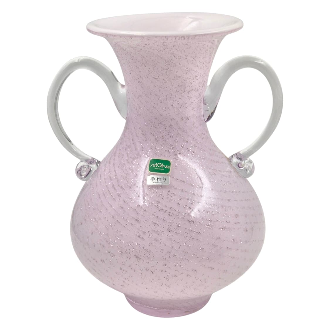 70s 이와츠 히네리 은박 핑크 귀달이 대형 꽃병 상품이미지1