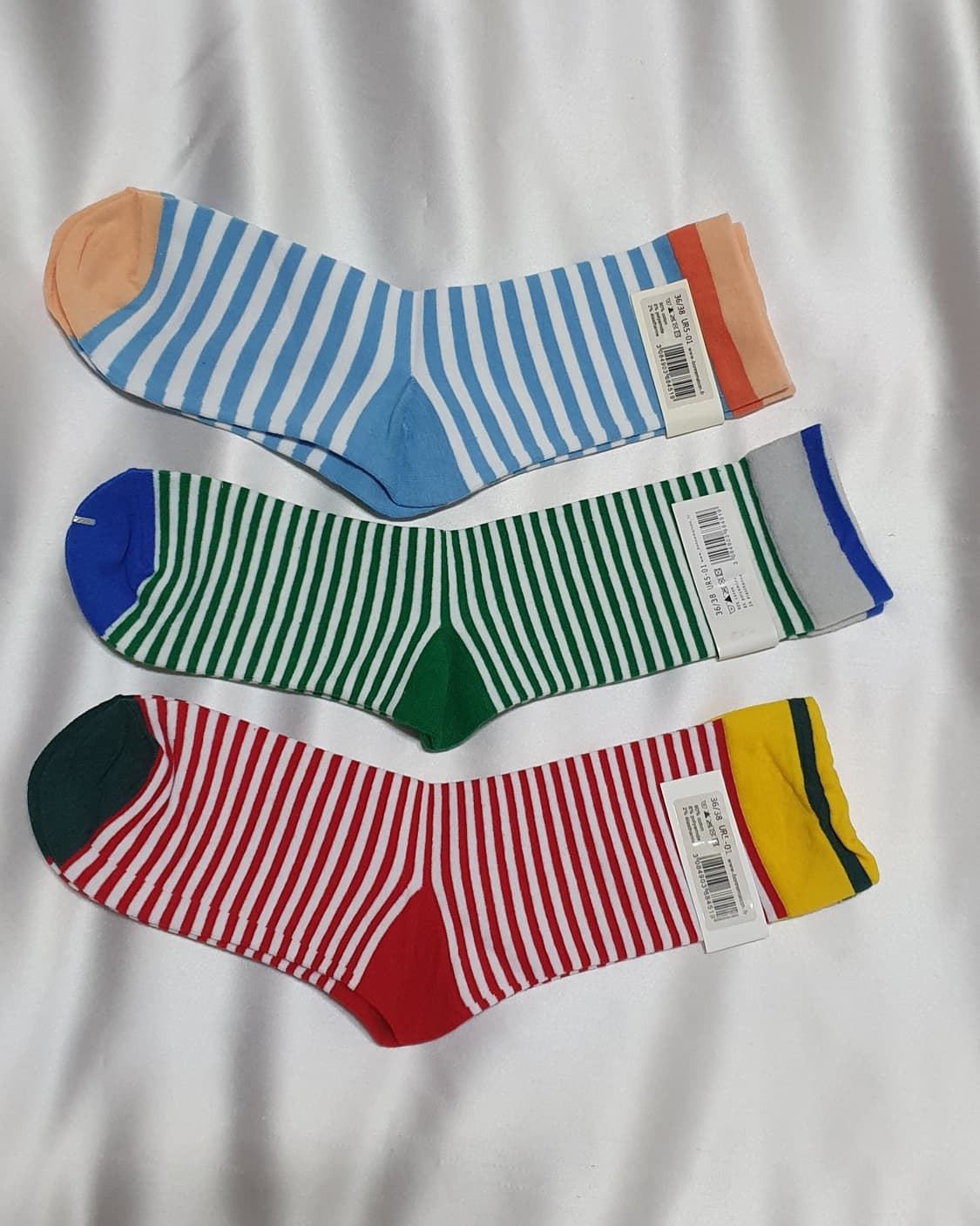 스킨 블루 그린 레드 스트라이프 Bonne Maison 본메종 양말 상품이미지5