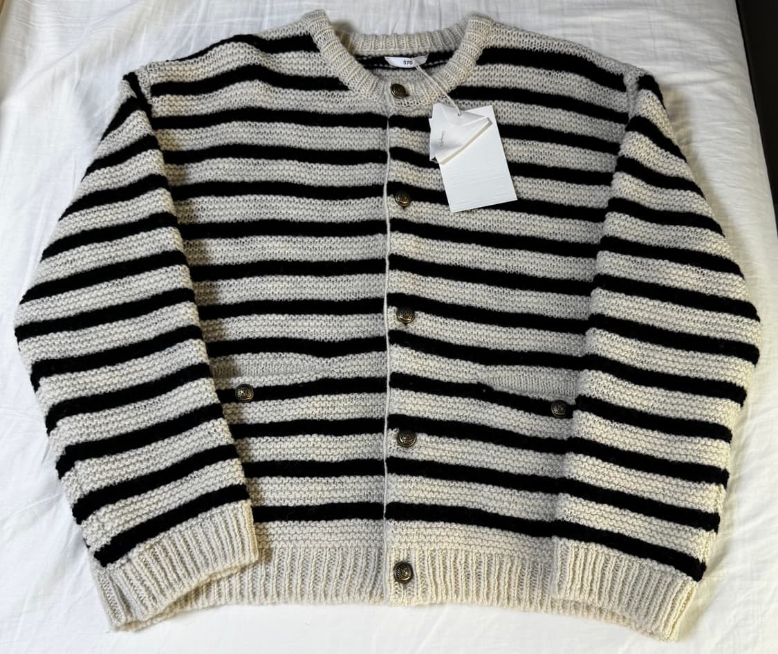 Stu 스트라이프 가디건 아이보리 m 새상품 상품이미지2