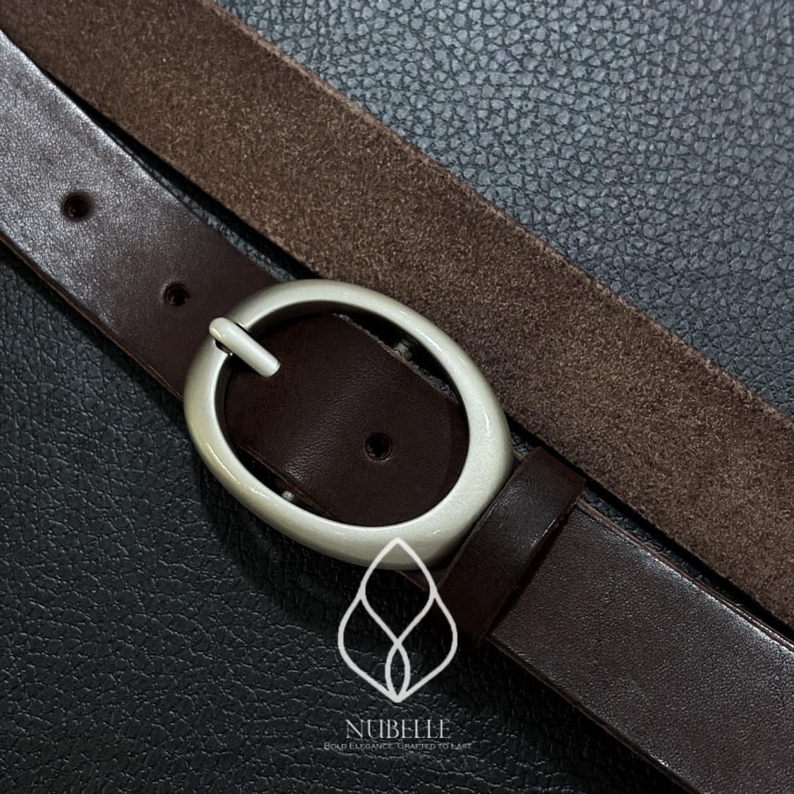 🌗 Oval ring belt / 오벌 링 버클 소가죽 웨스턴 벨트 상품이미지3