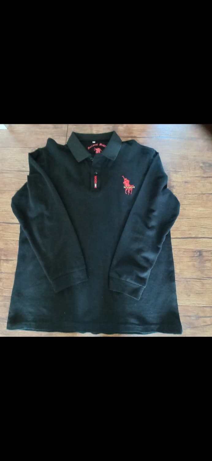 DFVOGUE  폴로긴팔 카라티 블랙 XL 상품이미지1