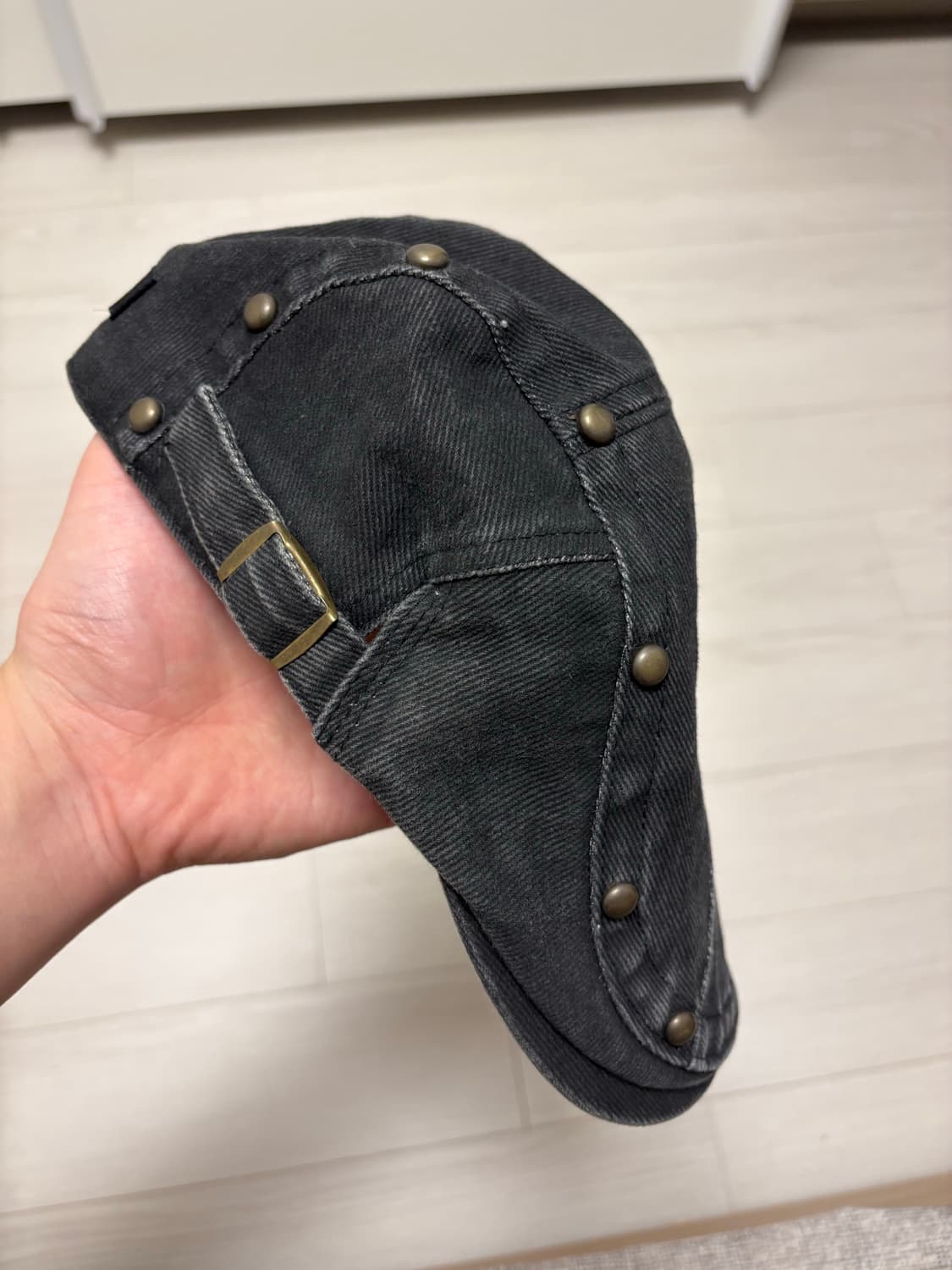 레씨토 워시드 헌팅캡 블랙 상품이미지2