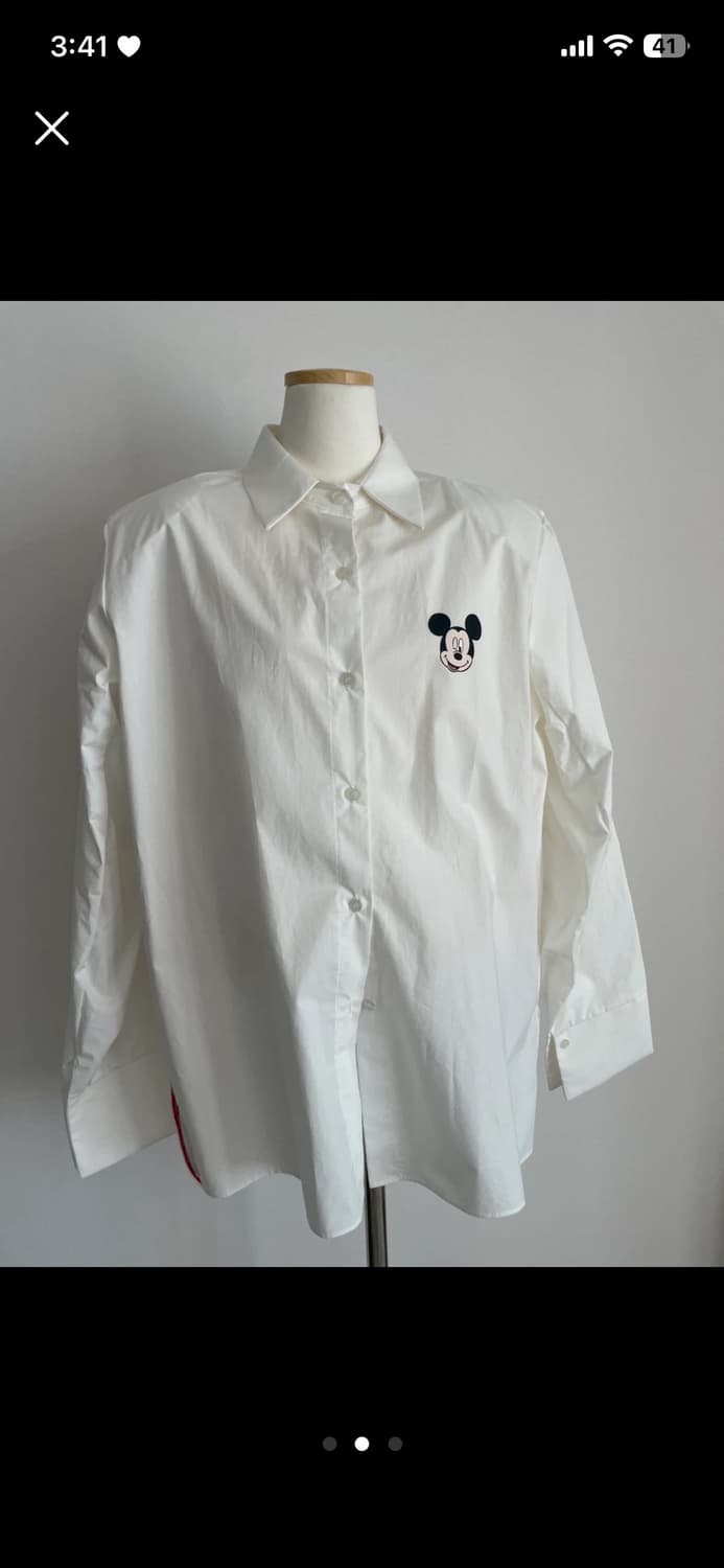 디즈니 미키마우스 정품 오버핏 어깨패드 셔츠 새상품 상품이미지2