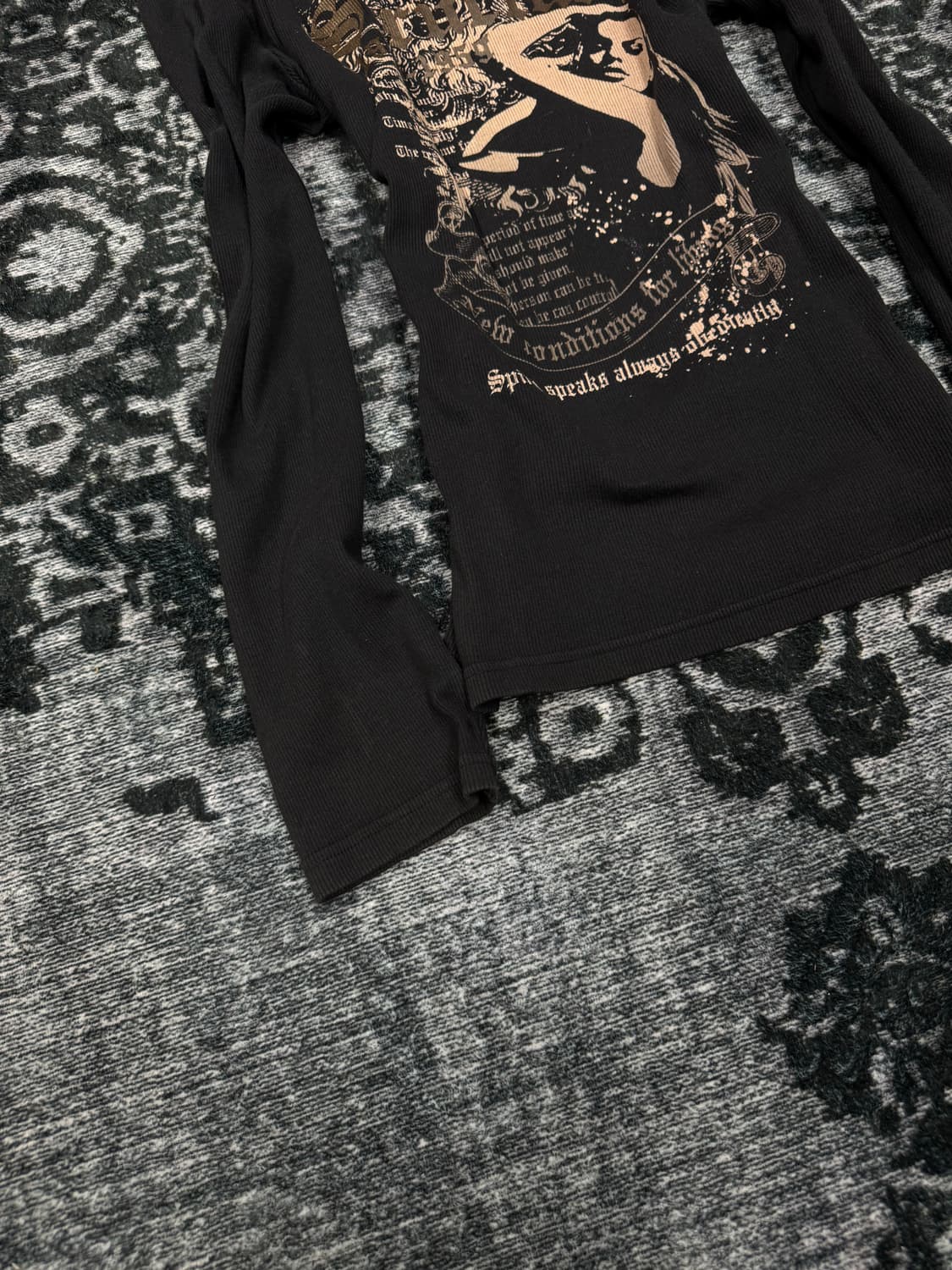 Soves lettering gal y2k ribbed cut sew 상품이미지4