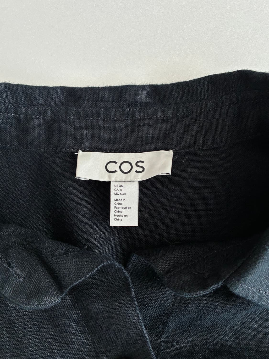 XS) 코스 COS 오버핏 린넨 셔츠 원피스 블랙 상품이미지5