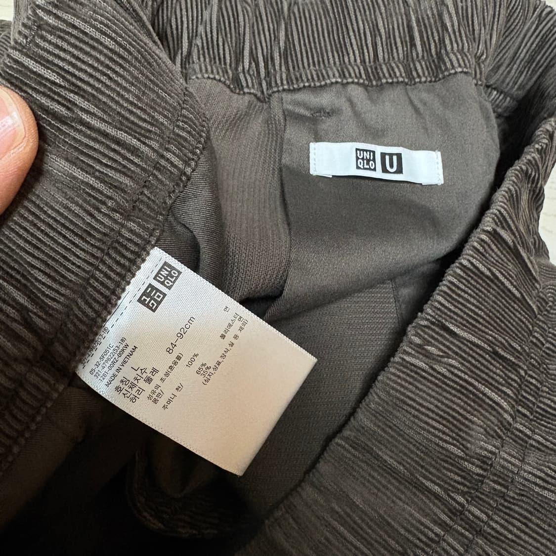 유니클로u 코듀로이유틸리티팬츠 브라운 L사이즈 상품이미지4