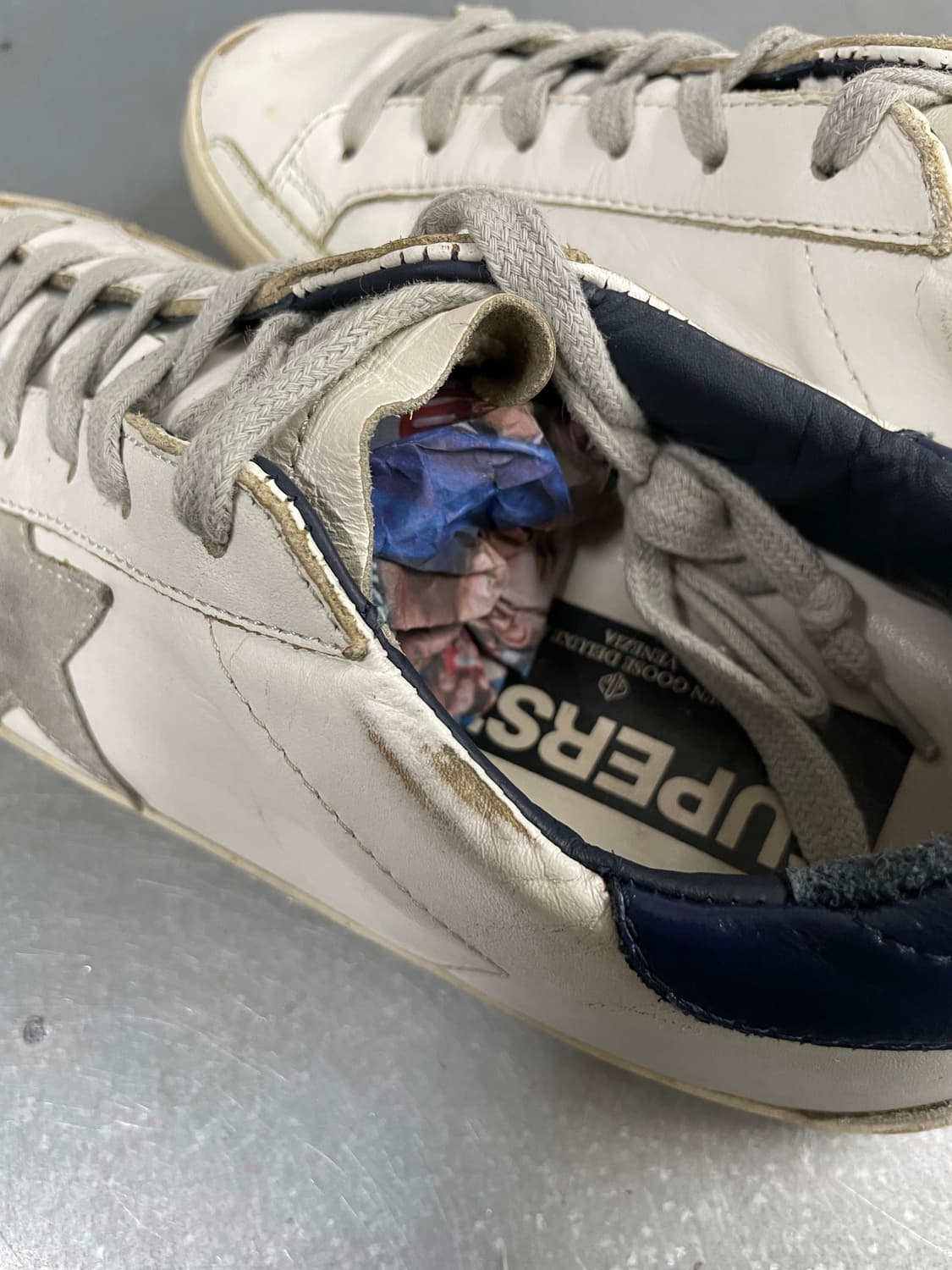 골든구스 슈퍼스타 화이트 크림 블루탭 36 상품이미지9