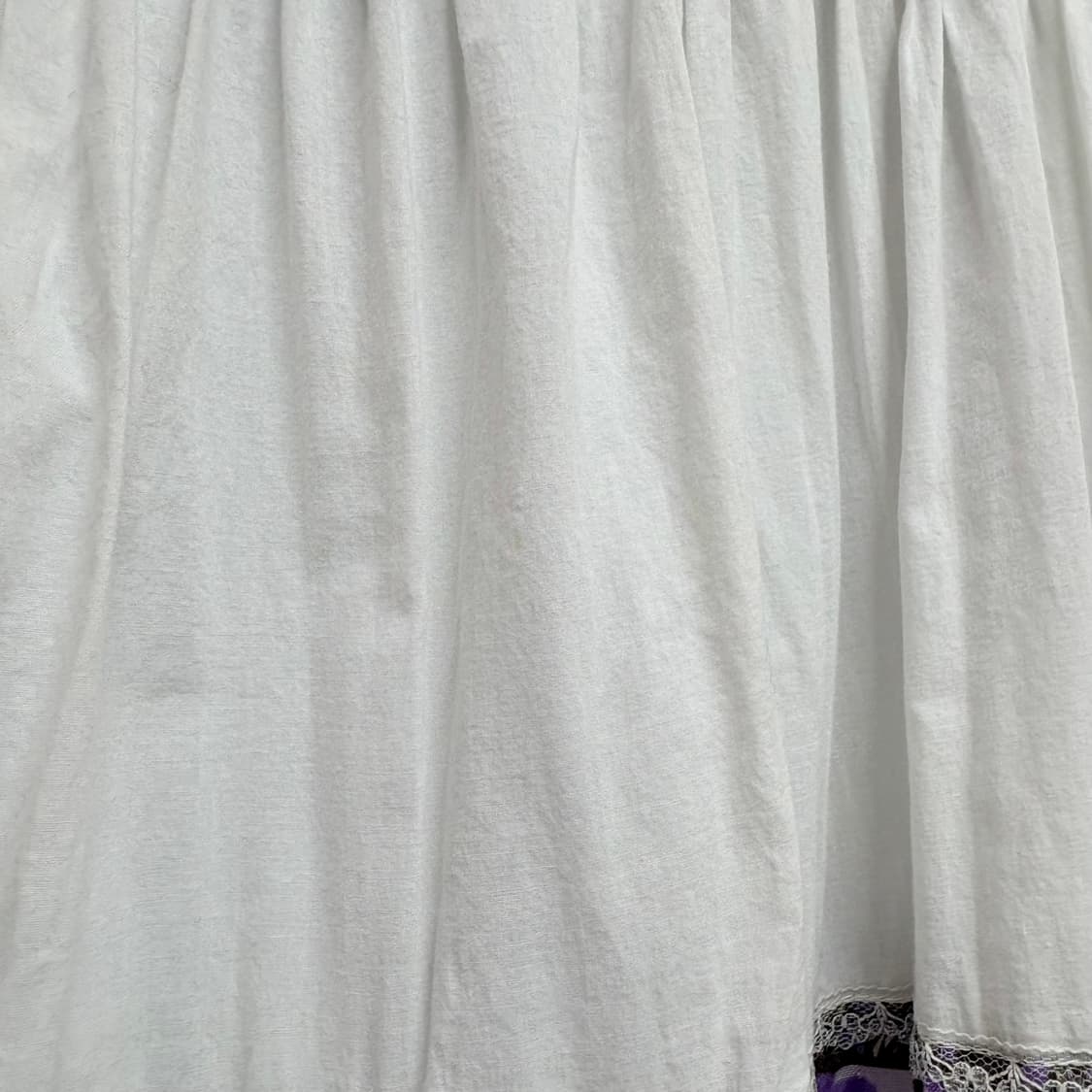 화이트 퍼플 패치워크 캉캉 히피 레이스 롱 스커트 JPN 상품이미지5