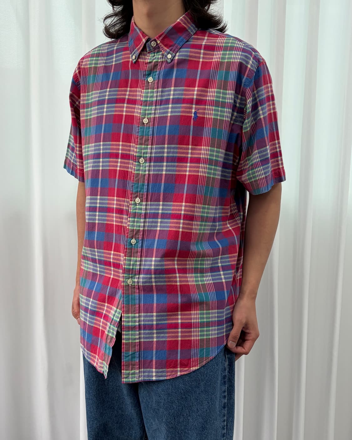 [XL]폴로 랄프로렌 클래식핏 마드라스 반팔 셔츠 상품이미지1