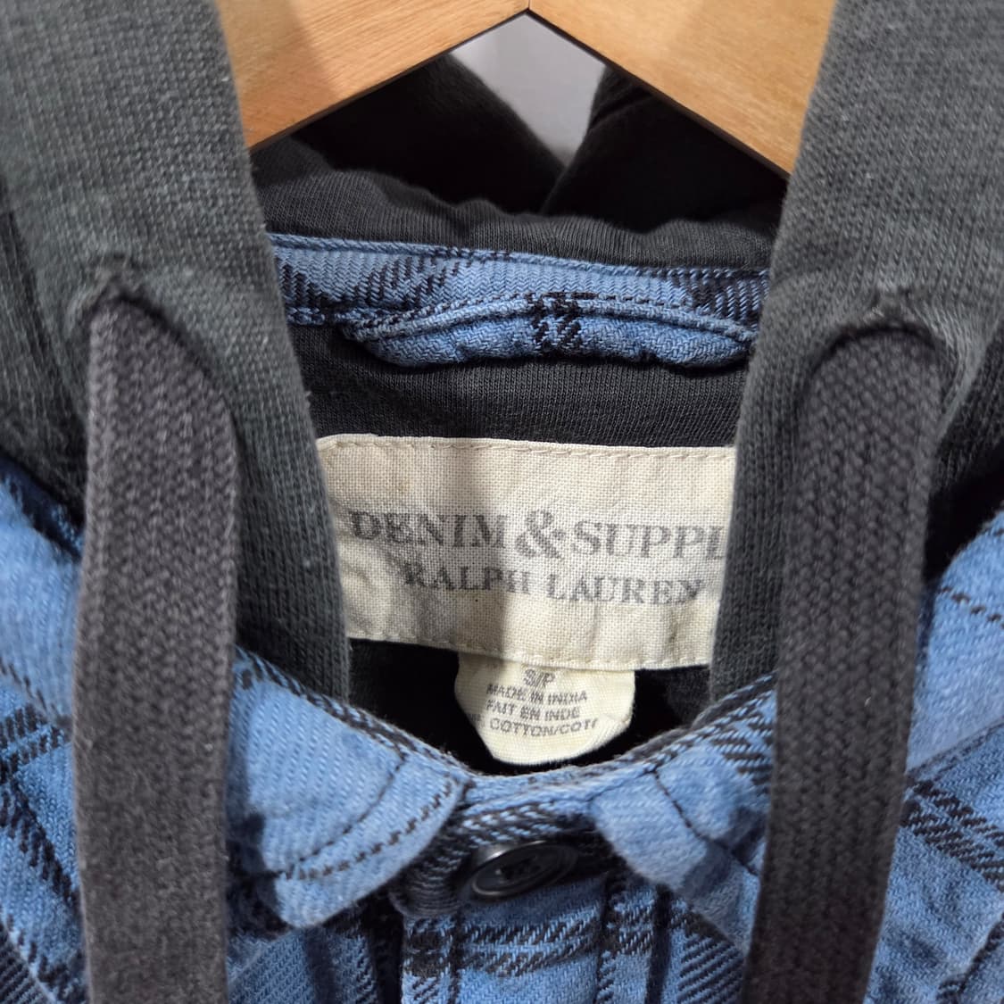 데님앤서플라이 후디드 플란넬 체크셔츠 S 상품이미지2