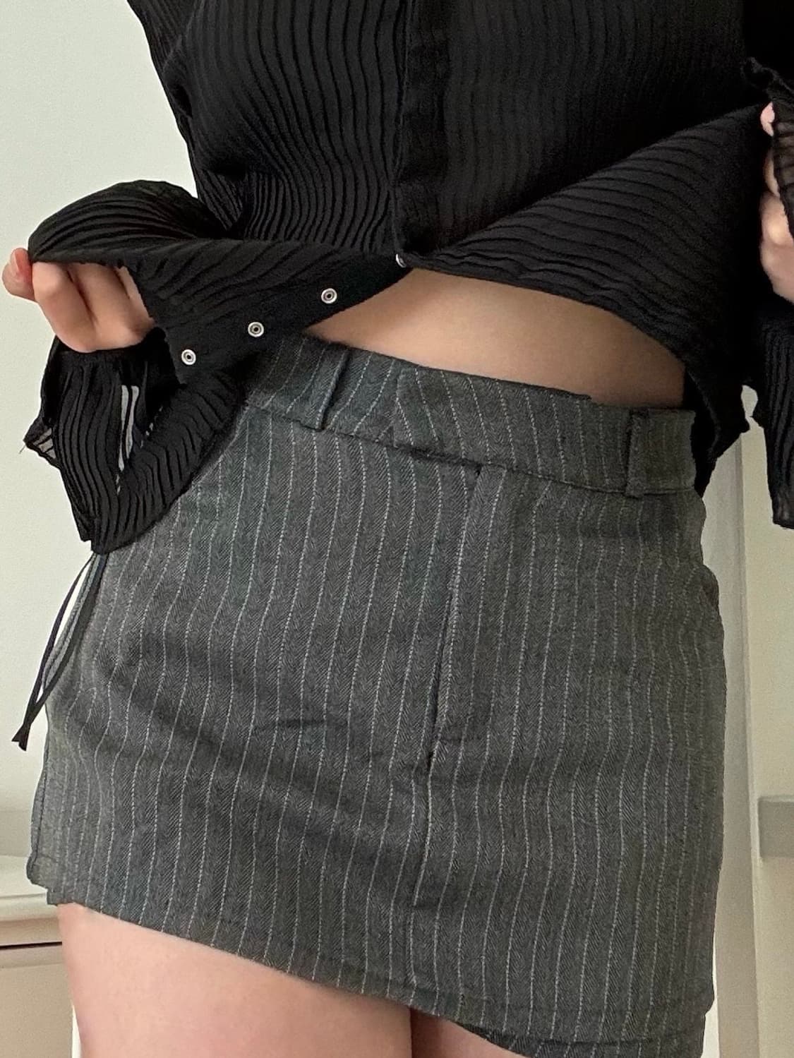 핀스트라이프 미니 스커트 상품이미지5