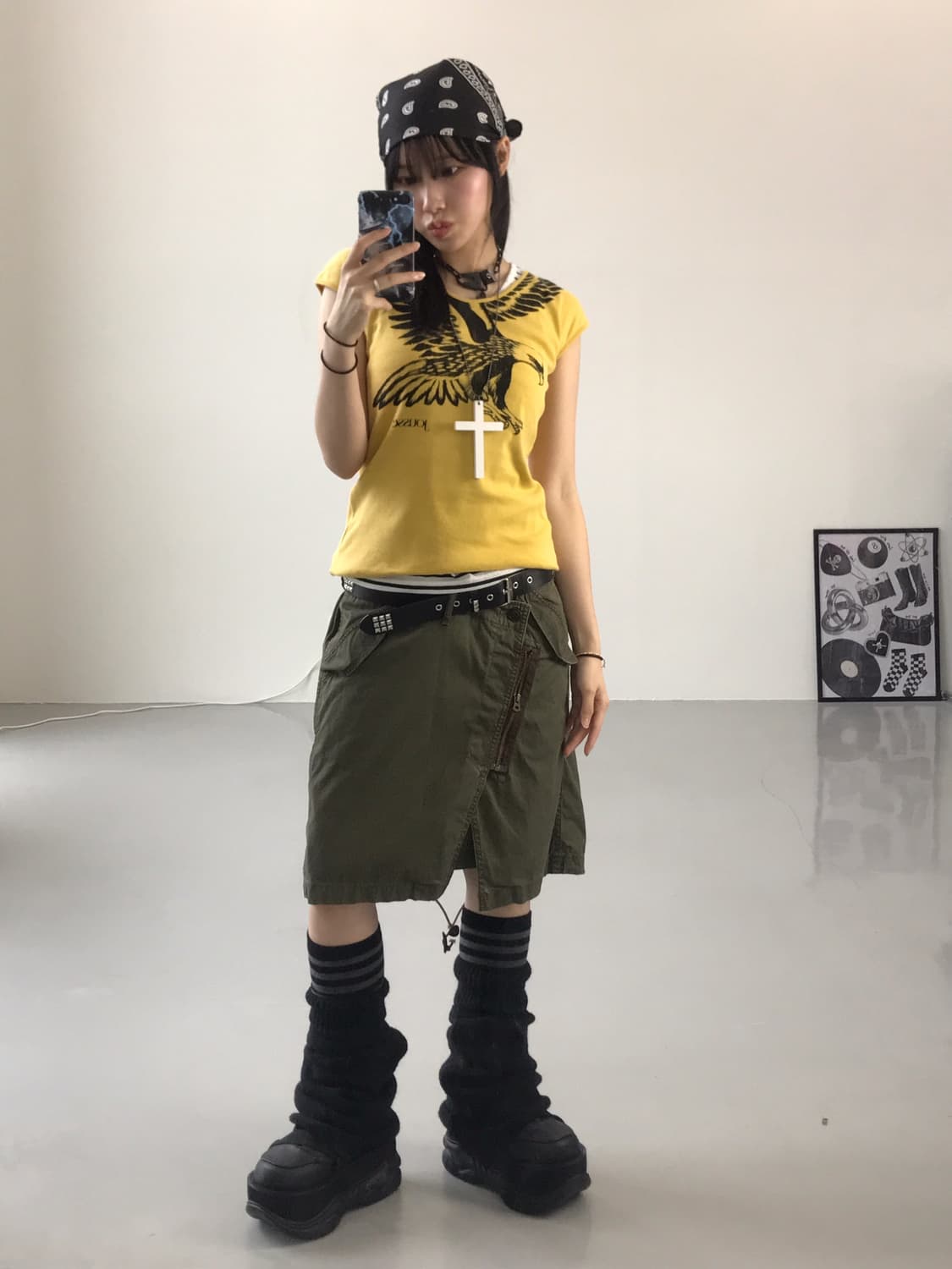 Johnbull Khaki Midi Lab Skirts 상품이미지4