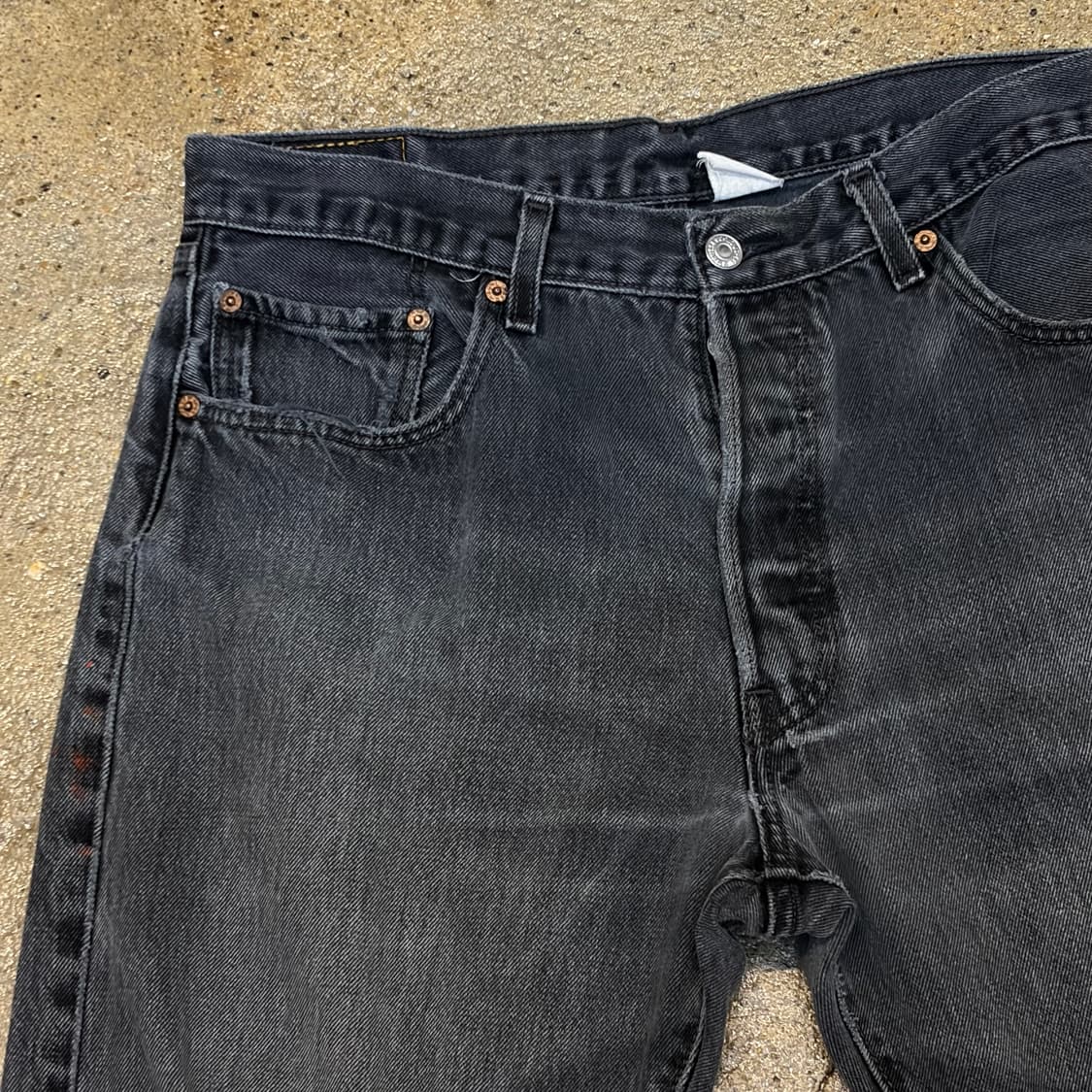 00s 미국 빈티지 리바이스 501 블랙진 찢청 청바지 상품이미지3