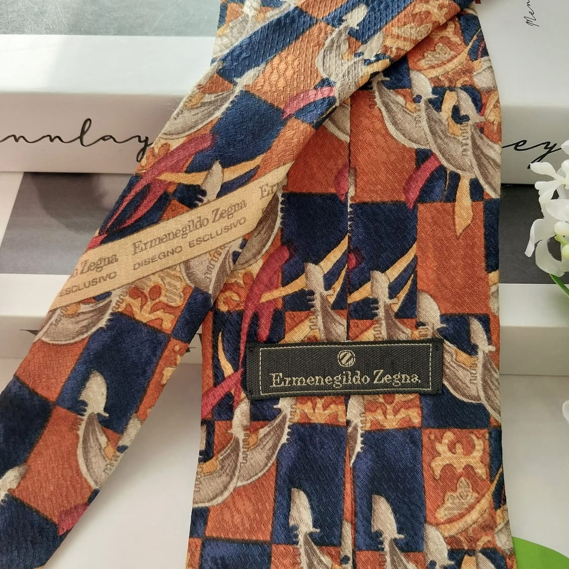 제냐 실크 네이비 아트 그래픽 넥타이 9.6cm A+등급 K1661
 상품이미지7