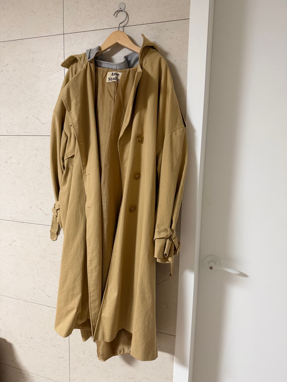 오버핏 트렌치 코트 (후드 탈착가능) 상품이미지2