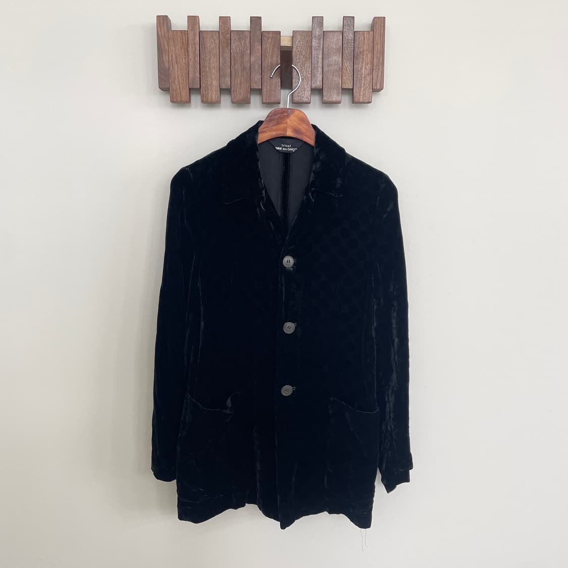 꼼데가르송 트리콧 벨벳 풀 도트 블레이저 상품이미지1